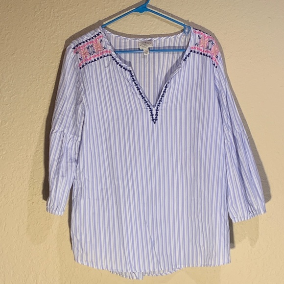 St. John's Bay Tops - Blue and white striped blouse St. John blouse